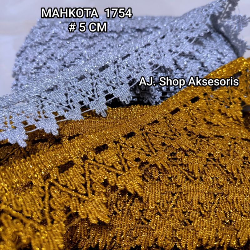 Jual renda india / renda emas mahkota gunung .renda gold silver tengah ...