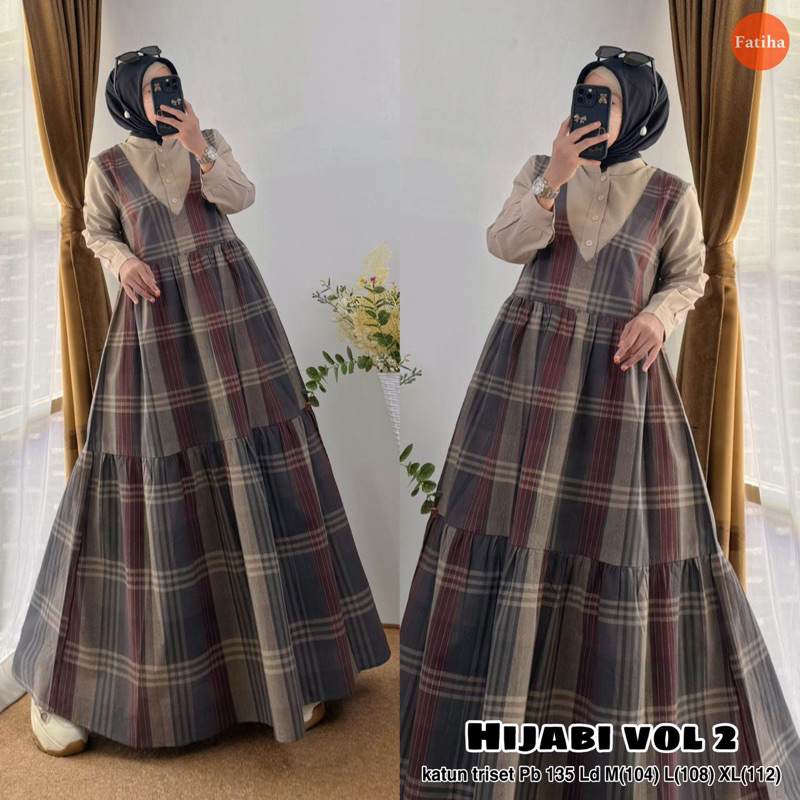 Jual Dress katun triset terbaru hijabi dress gamis elegan adem original ...