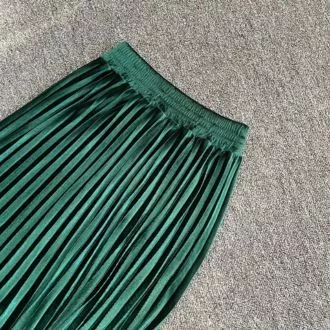 Rok Plisket Bludru Velvet Panjang Premium