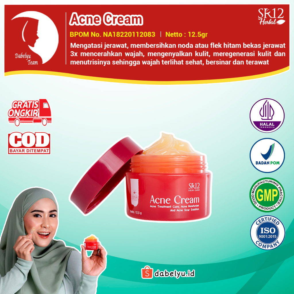 Jual 【COD】 ACNE CREAM SR12 / SOLUSI CEPAT MENGATASI JERAWAT DAN ...