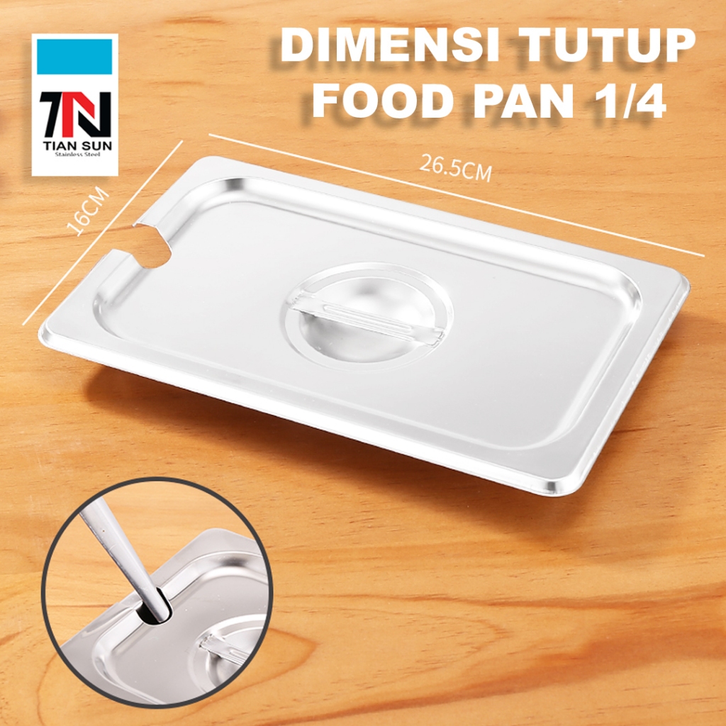 Jual Tian Sun Food Pan Stainless 1/4 x 10cm + Tutup (26,5 x 16,2 x 10cm ...
