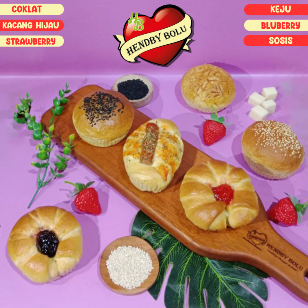 Jual Roti Manis Coklat / Blueberry / Strawberry / Roti Kacang Merah ...