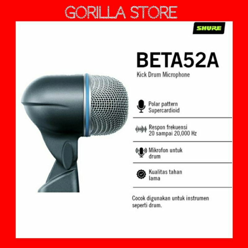 Jual Shure BETA52A Kick Drum Microphone | Shopee Indonesia