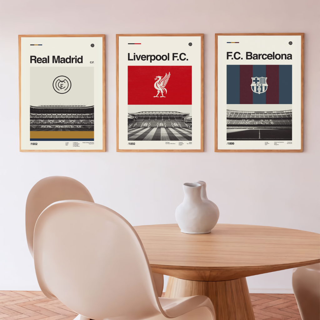 Hiasan dinding poster club sepak bola aesthetic minimalis walldecor pajangan dekorasi abstrak