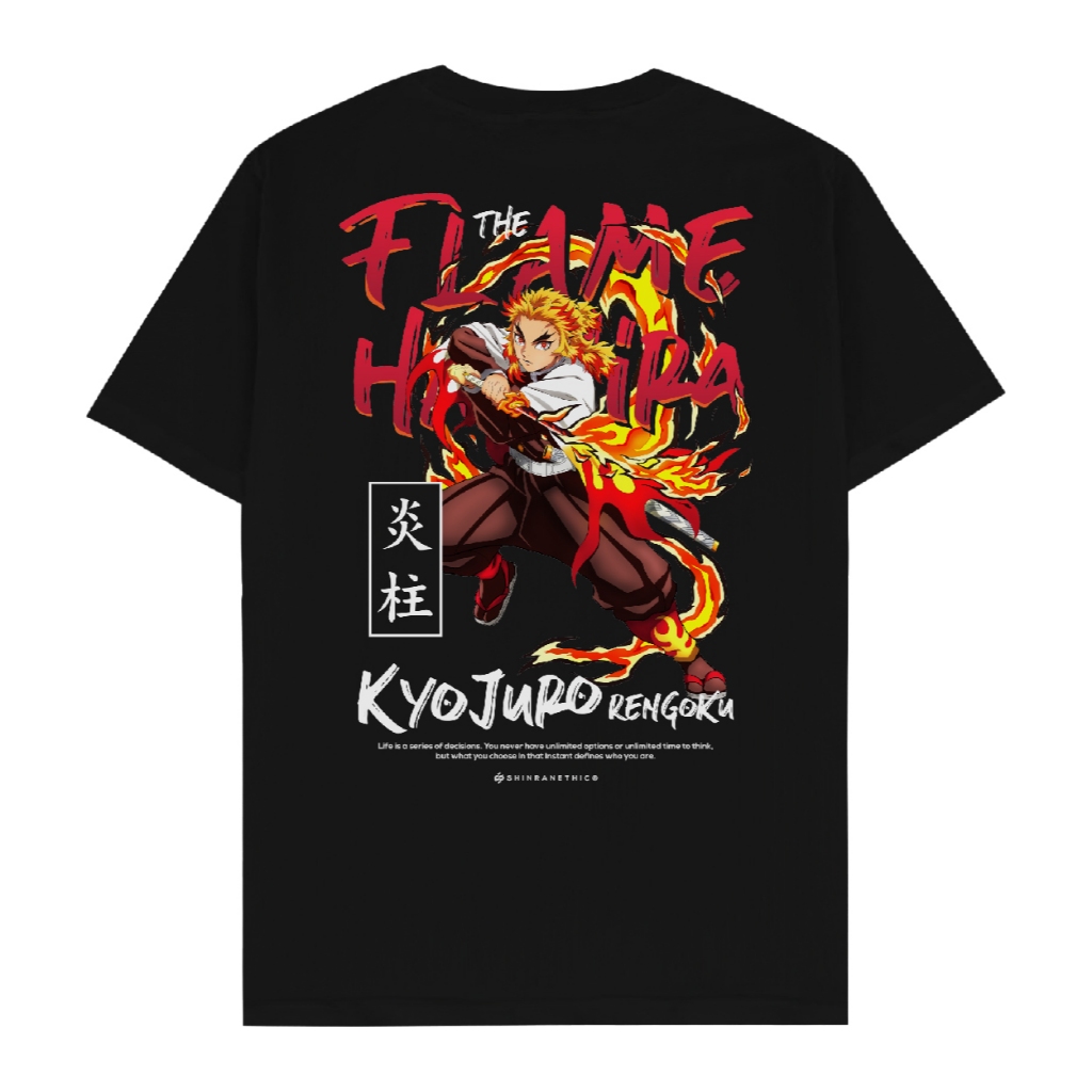 T-shirt Vintage Kyojuro Rengoku - Demon Slayer Anime Manga, Design Horreur, Toutes Tailles