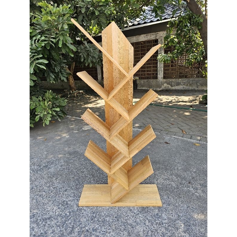 Jual Rak Pohon / Rak Modern Minimalis / Rak Buku Serbaguna Full Kayu ...