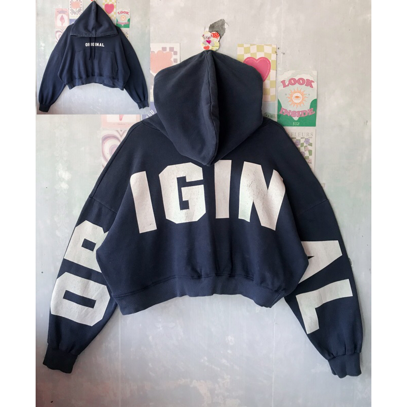 9090girl 90 Logo Original Cropped Hoodie
