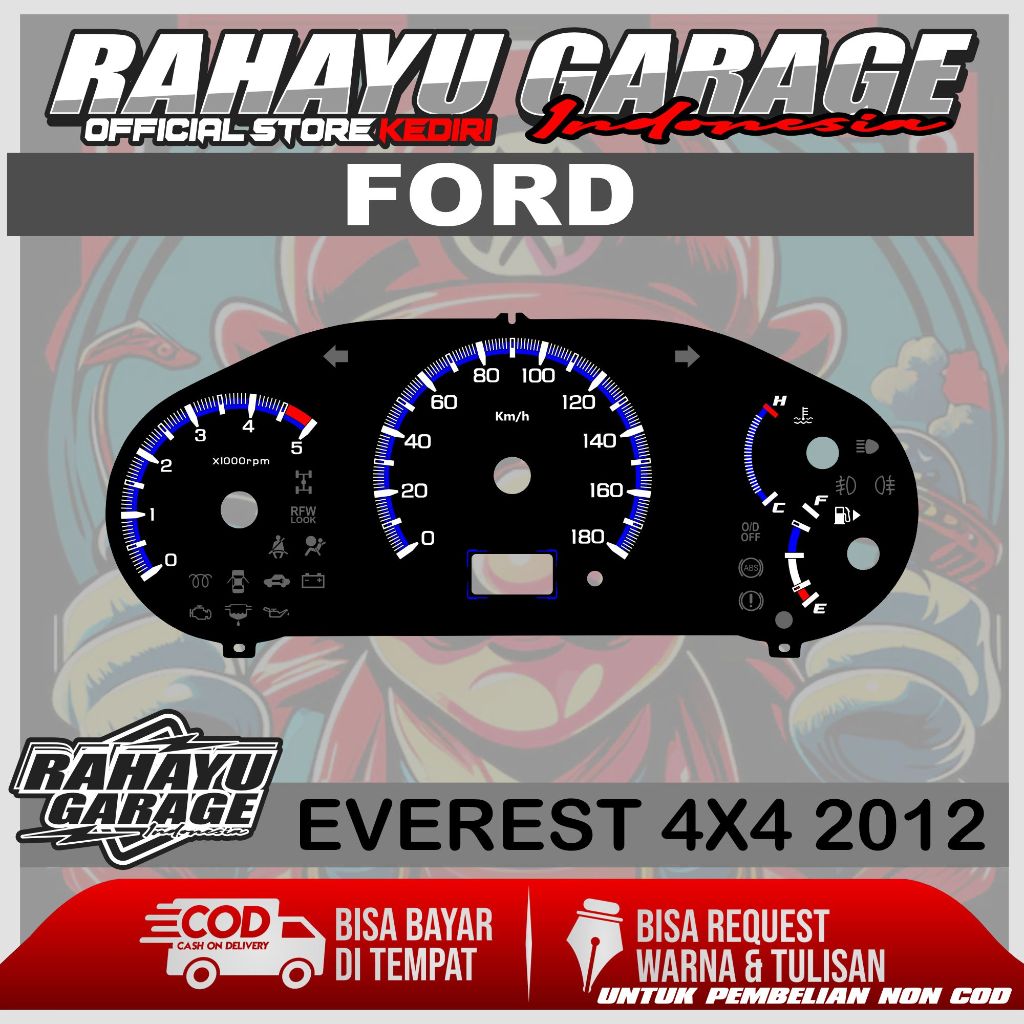 Jual PAPAN SPEEDOMETER CUSTOM FORD EVEREST 4X4 2012 | Shopee Indonesia