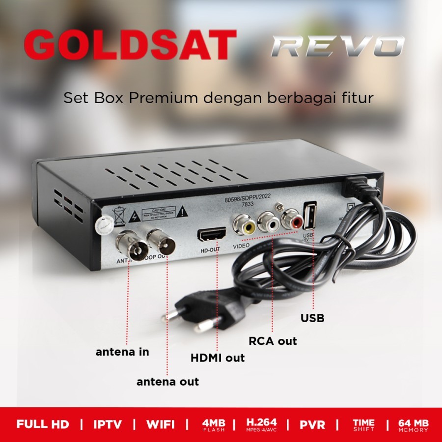 Jual Set Top Box TV Digital GOLDSAT REVO DVB T2 Terrestrial ( 100% ...