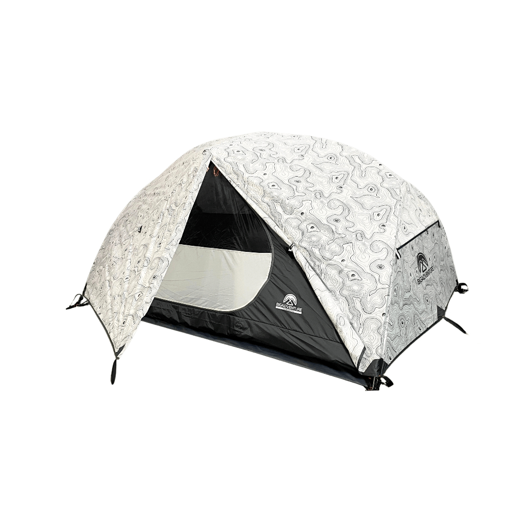 flat hammock tent Flite 2-Person | Take wild camping to the next level Color:20D Grey 2 windproof ropes with SOLUNA Kassettenmarkise Exclusiv 3,5x2,5 DEUTER