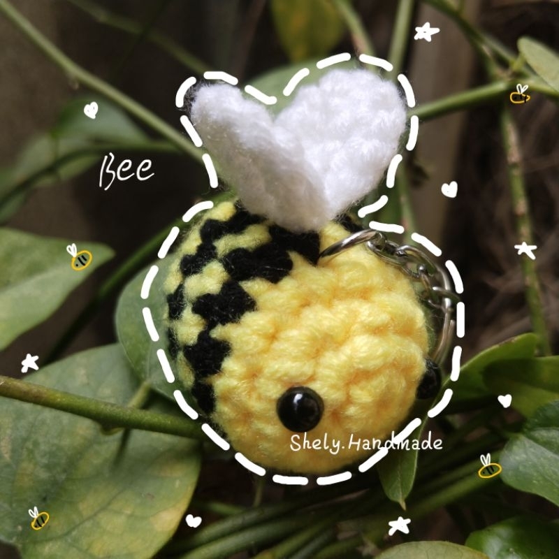Jual keychain lebah|crochet bee| amigurumi gantungan kunci lebah ...