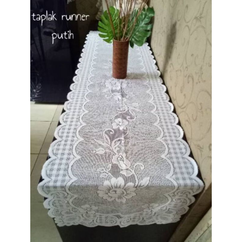 Jual TAPLAK MEJA PANJANG/TABLE RUNNER/TAPLAK BUFFET POLYESTER RENDA ...