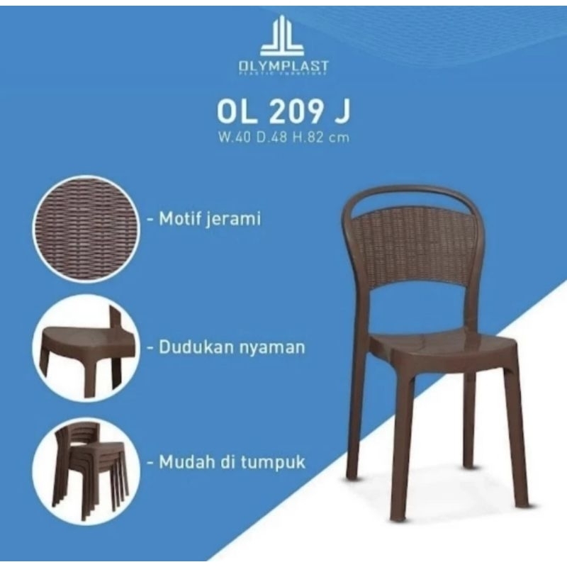 Jual Kursi Plastik Olymplast OL 209 Kursi Makan Kursi Teras | Shopee ...