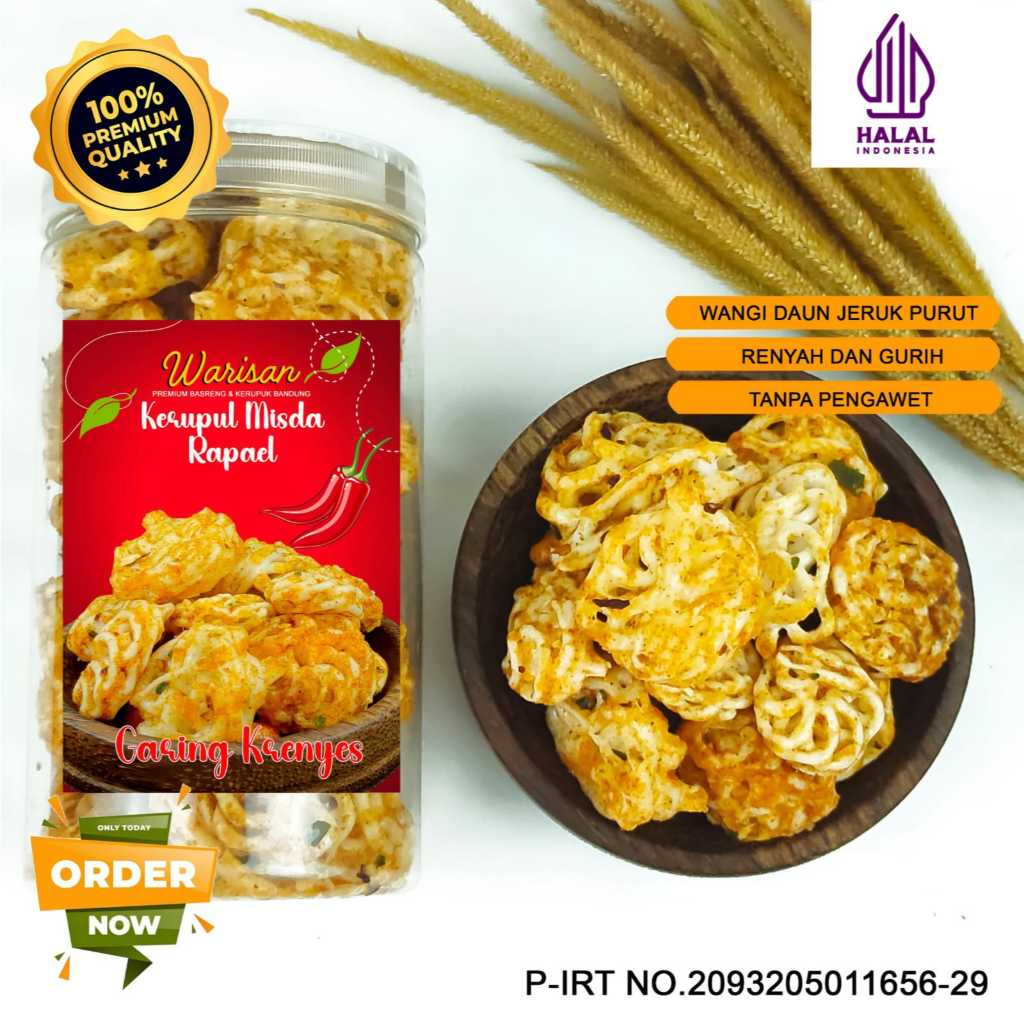 Jual Krupuk Sebring Mamang Rafael Pedas Daun Jeruk/Krupuk Mawar ...