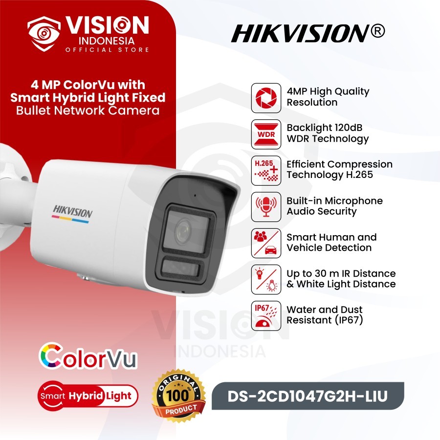 Jual Hikvision Ds Cd G H Liu Mp Colorvu Audio Smart Hybrid Light