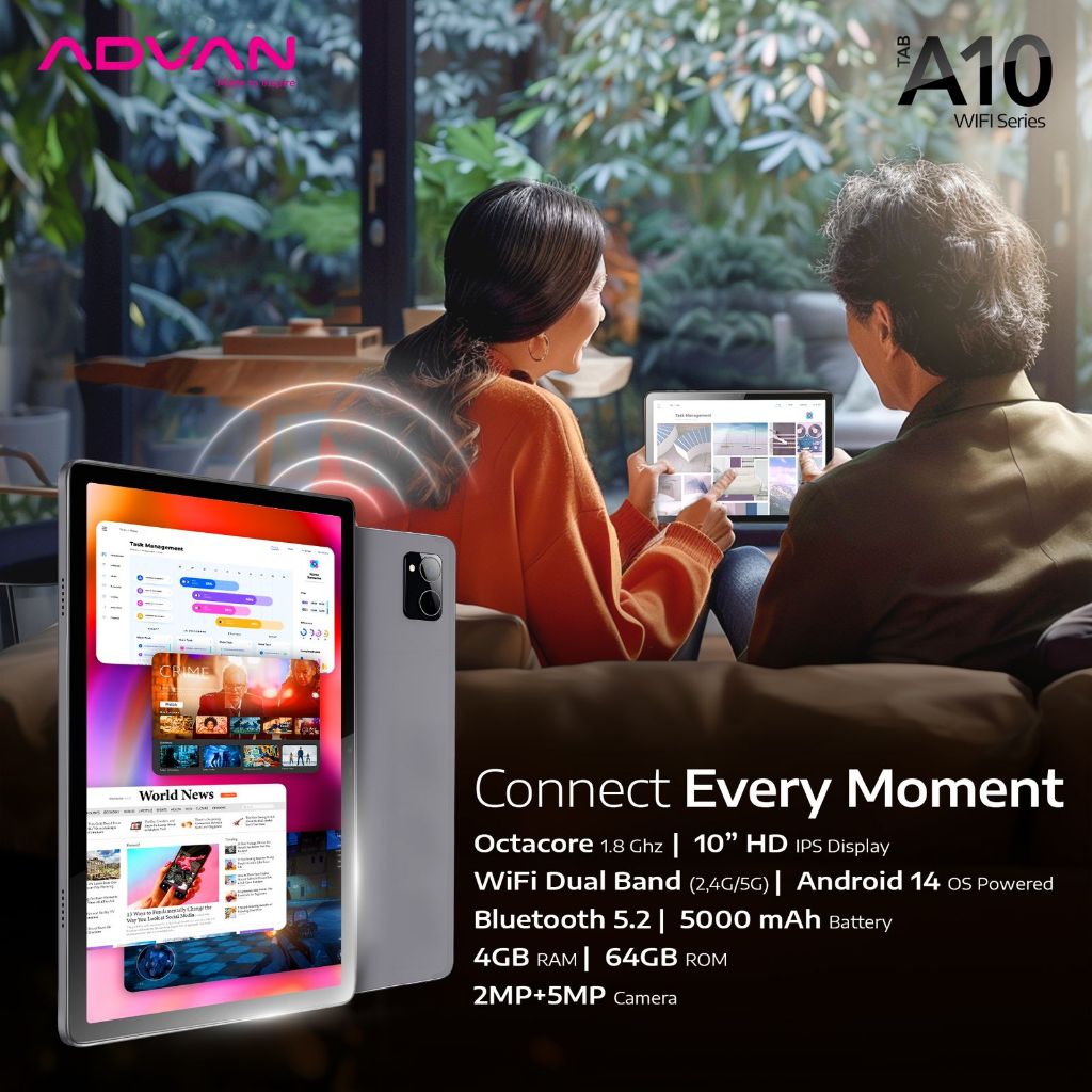 Jual ADVAN Tablet A10 WiFi Series 4/64GB 5000mAh Garansi Resmi | Shopee ...