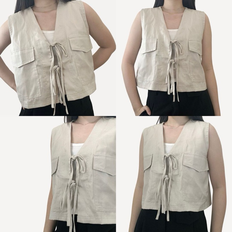 Jual WITHNARA - Emma Vest - Vest Rompi Outer dengan Model Pita Tali ...