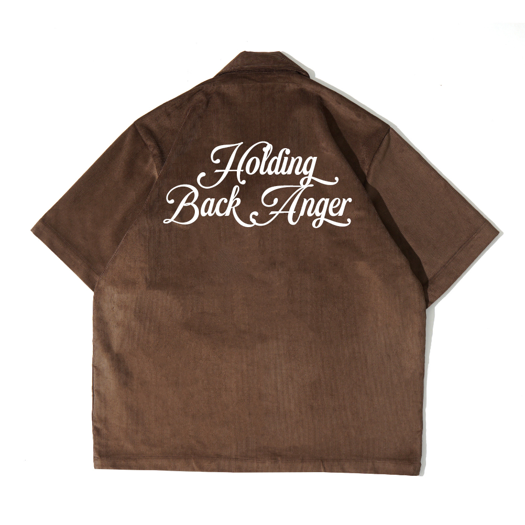 Jual Afterall Anger Brown Work Shirt Corduroy Boxy Fit Kemeja Pendek ...