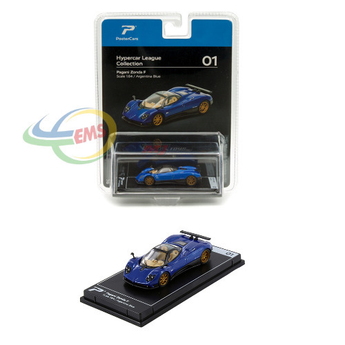 Modèle Réduit Pagani Zonda F Argentina Blue - Postercars 1:64, Neuf
