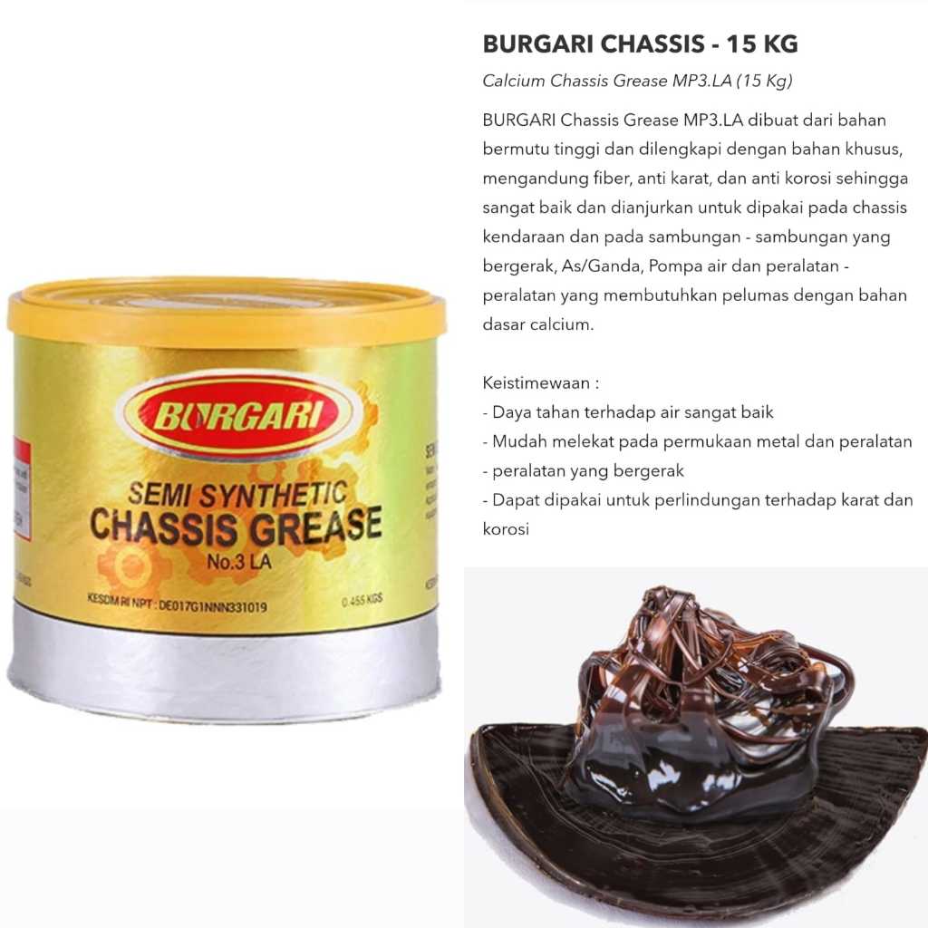Jual Burgari Gemuk Pelumas Chassis Grease Calcium MP 3 LA Semi ...