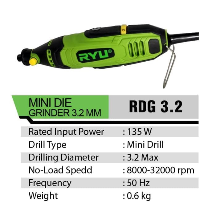 Jual RYU MESIN MINI DIE GRINDER RDG 3.2 | Shopee Indonesia