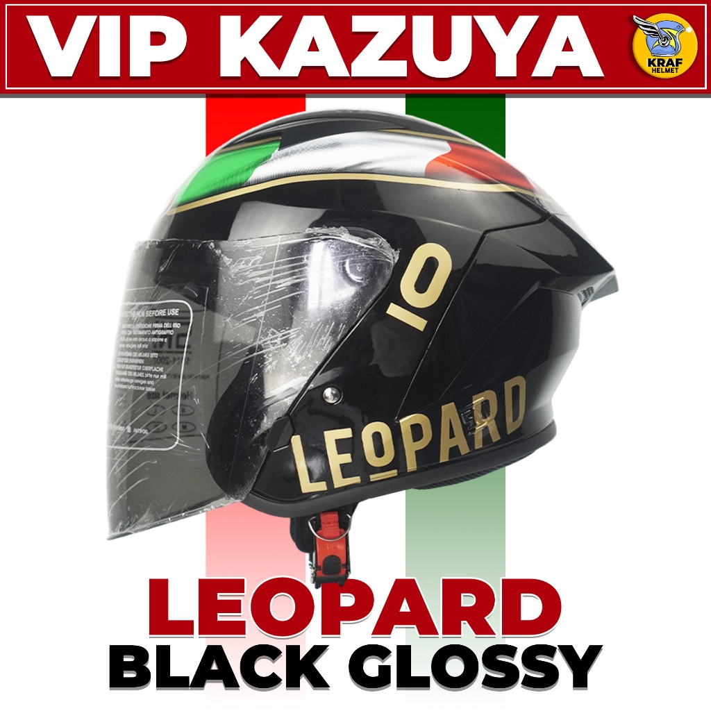 Jual Helm VIP Kazuya Motif Leopard | Single Visor Smoke | JPR RR15