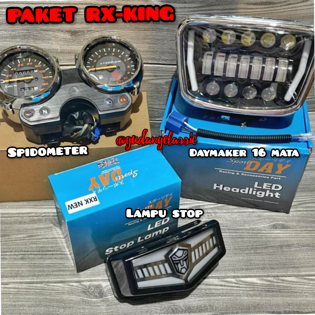 Jual Paket lampu depan oval daymaker RX king set spedometer stoplamp ...