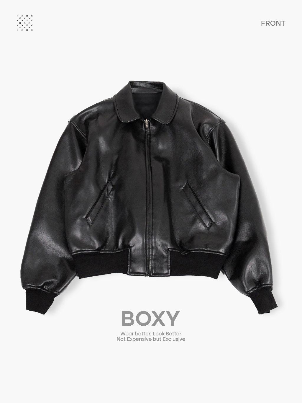 Jual WJstuff x Boxy Jaket Kulit Sintetis Crop Casual Vintage Jual WJstuff x Boxy Jaket Kulit Sintetis Crop Casual Vintage