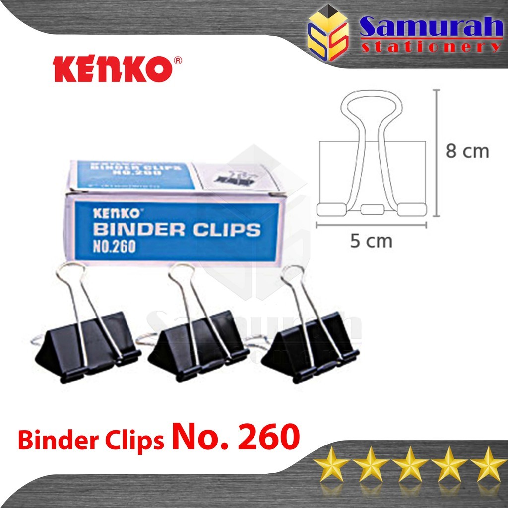 Jual Binder Clips Kenko / Clip Hitam Tebal / Klip Jepit Kertas Besar ...