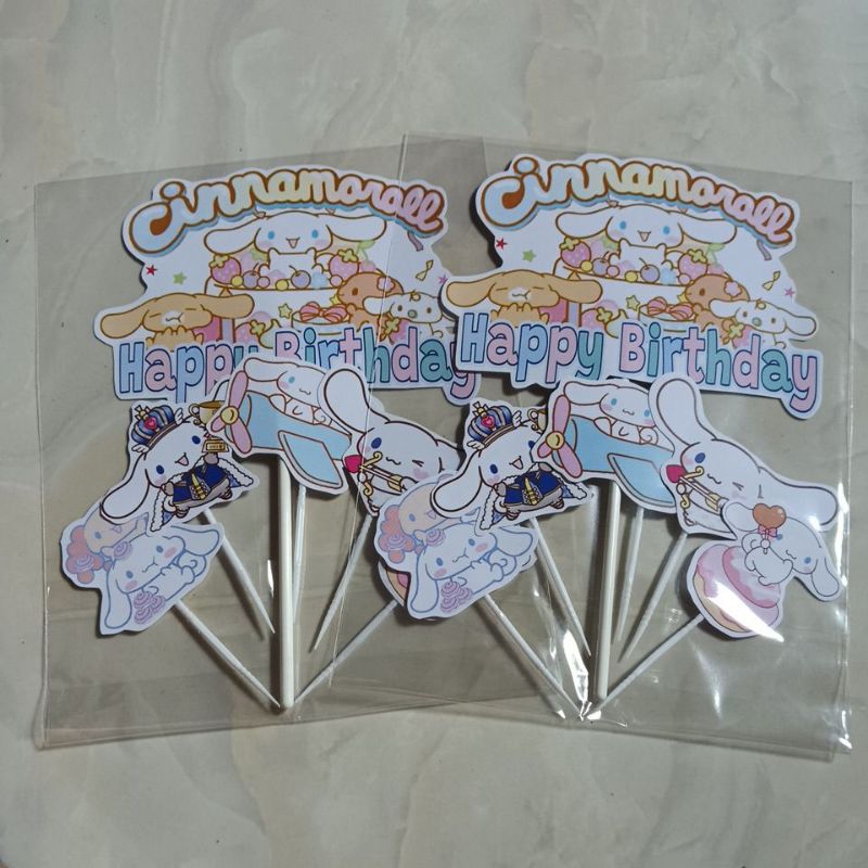 Jual Topper ultah/ hiasan kue ultah CINNAMOROLL | Shopee Indonesia