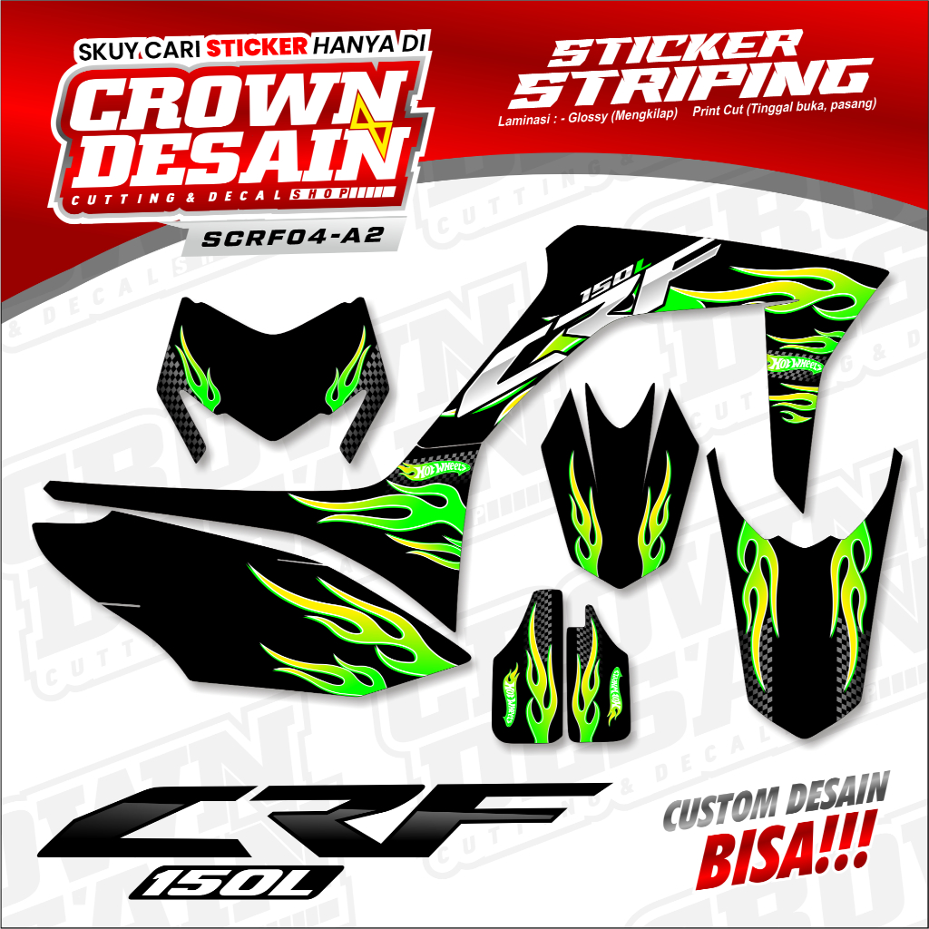 Jual Striping Stiker CRF150L Variasi Motif Api Racing - Decal Striping ...