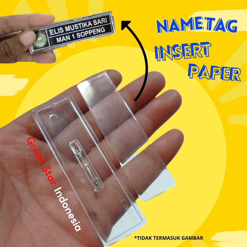 Jual NAME TAG INSERT PAPER I Bahan Papan Nama Dada Insert ECERAN/PCS ...