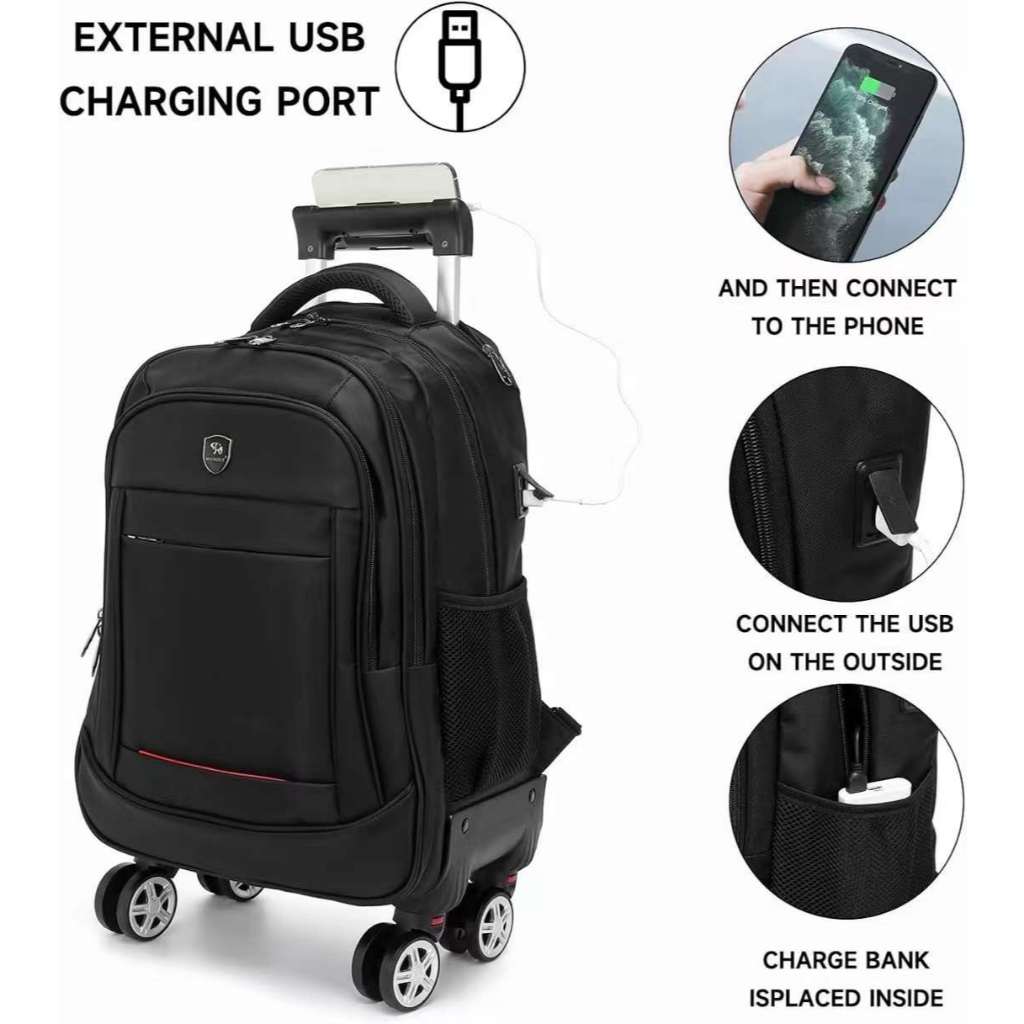 Jual Tas Pria Ransel Troli Import 4 Roda Backpack Trolley Tas Punggung Troli Multifungsi Shopee Indonesia