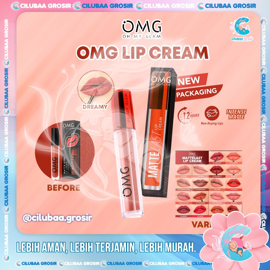 Jual OMG Oh My Glam Matte Kiss Lip Cream 3.5g || Lipcream OMG BPOM ...
