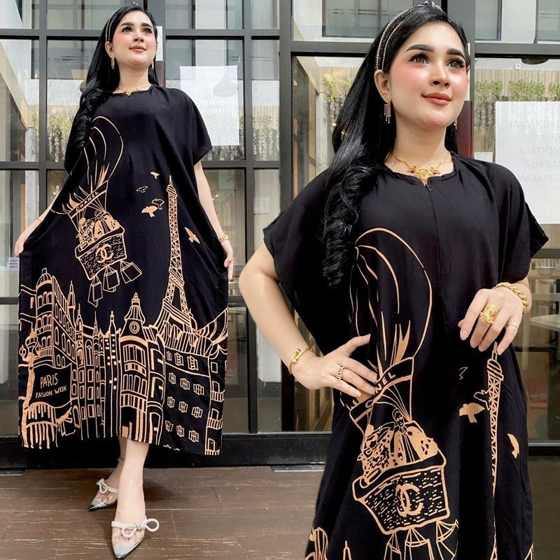 Daster Lowo Jumbo Coklat Resleting Busui Adem