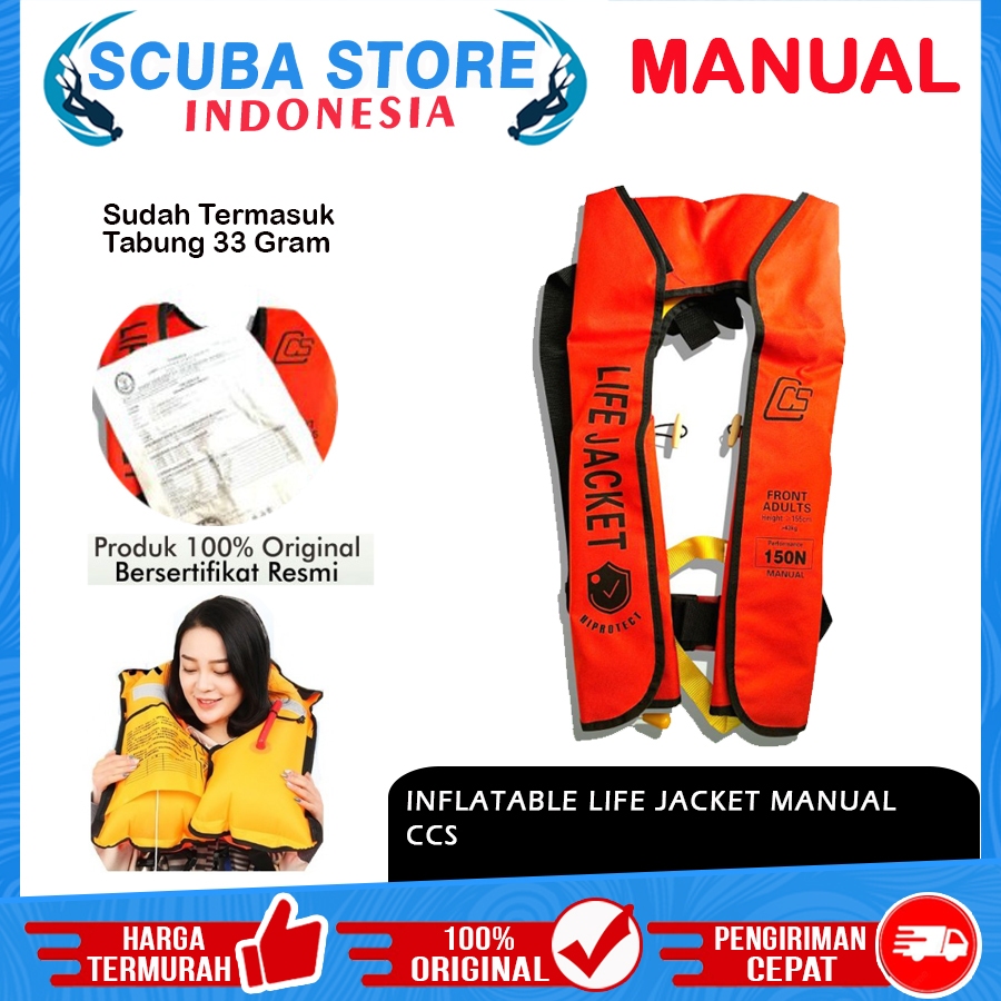 Jual Pelampung Inflatable Life Jacket Manual Cylinder Hiprotect CCS ...