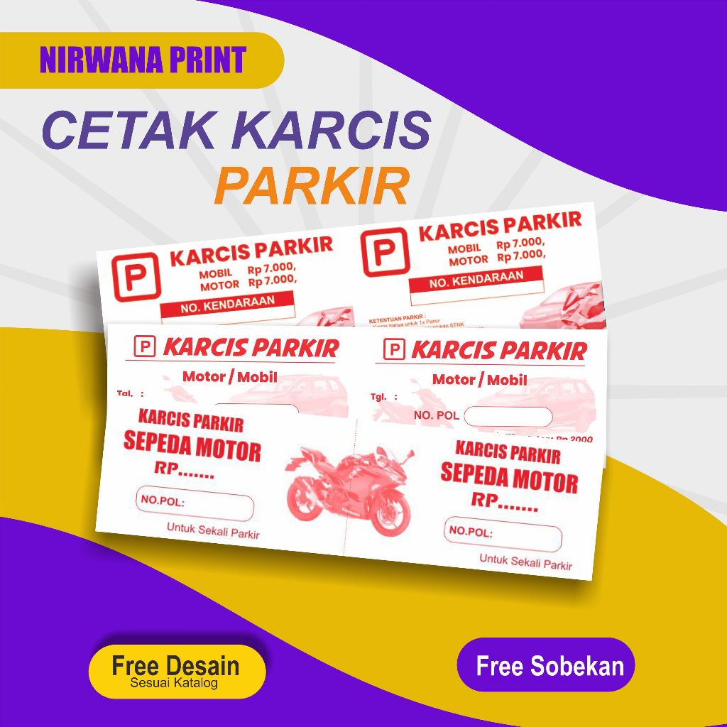 Jual Cetak Karcis Parkir Custom Free Desain | Shopee Indonesia