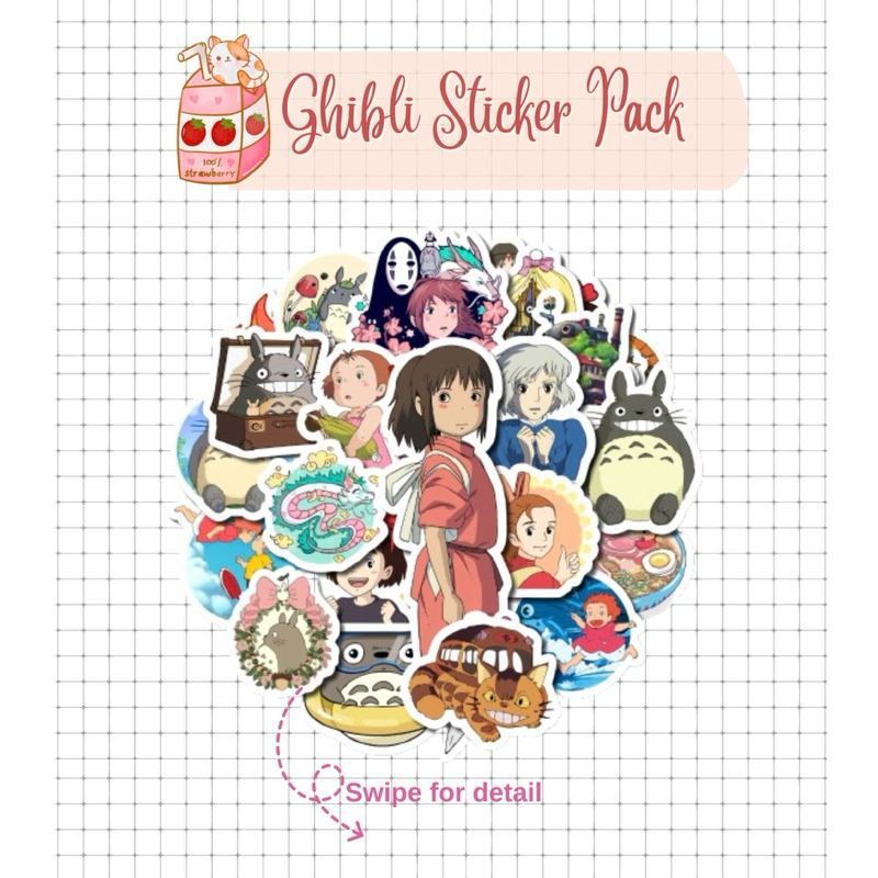 Jual 50Pcs Sticker Studio Ghibli Anti Air Hayao Miyazaki Anime Sticker ...