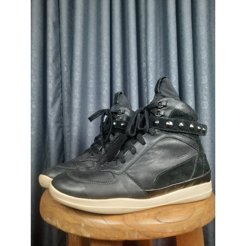 Jual Sepatu Geox kulit sneakers high black D3427A Line