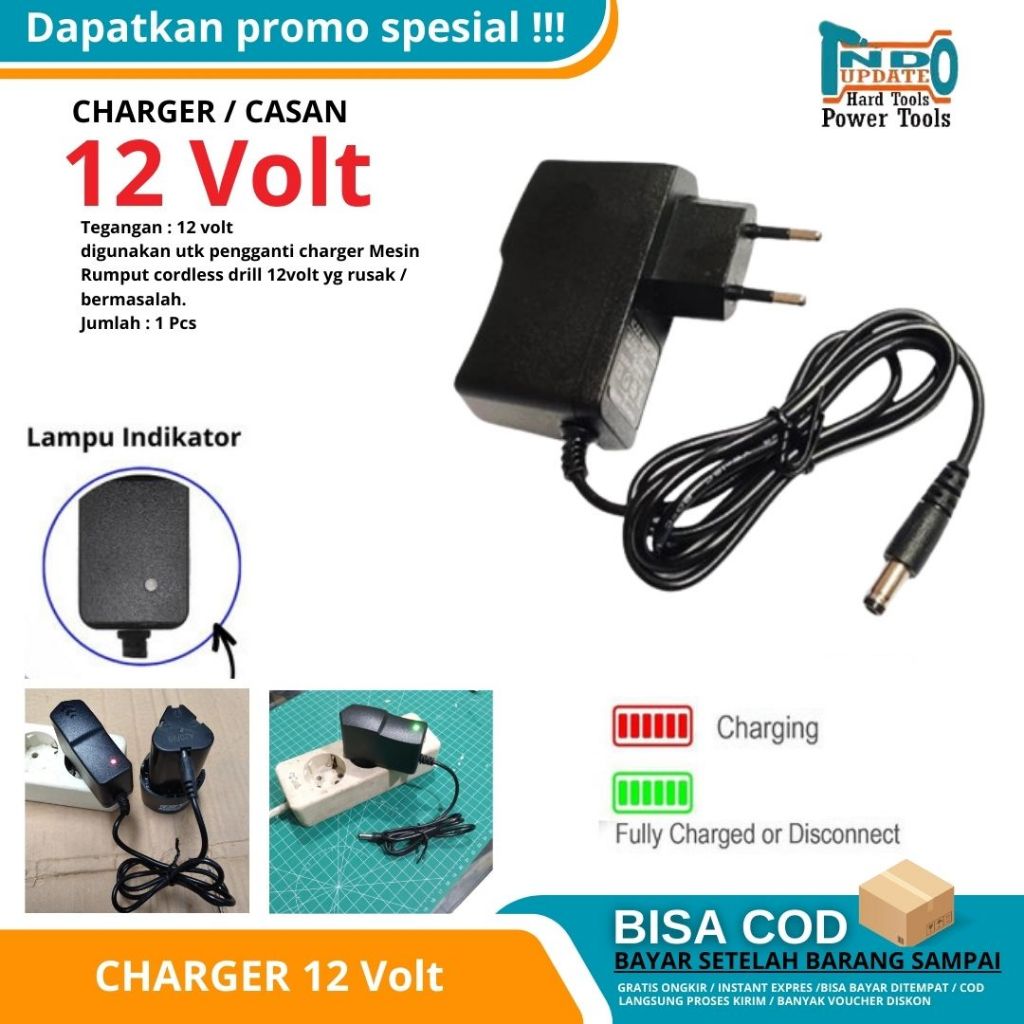 Charger 12V Adaptor Cas Mesin Bor Baterai Cordless Adapter Fast Charge 12  Volt 21V Impact Wrench Batre Original Batre - Main Image