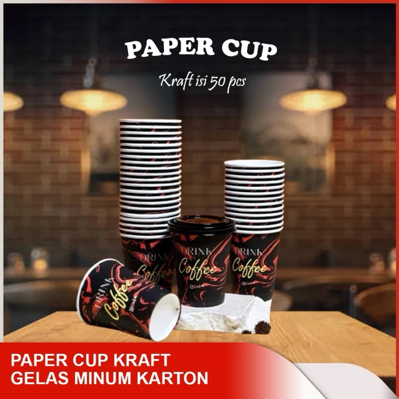 Jual [ISI 50PCS] Paper Cup 6,5 Oz IVORY (190ml) Tahan Panas / Gelas ...