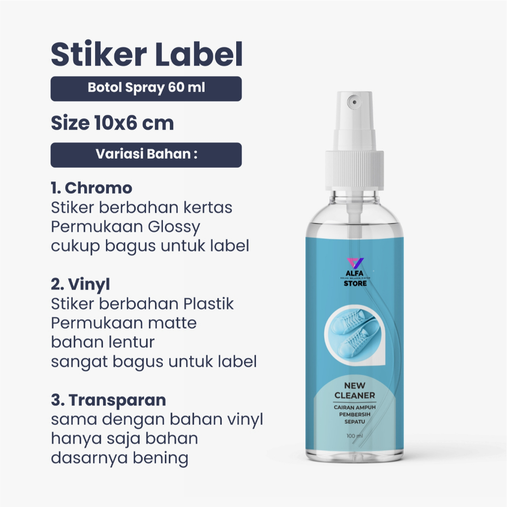 Jual Stiker Label Botol Spray 60 ml Free Desain | Shopee Indonesia