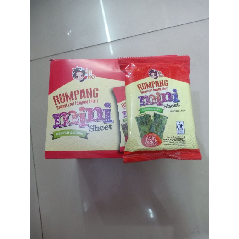 Jual SNACK RUMPANG MINI (RUMPUT LAUT PANGGANG) 1 KOTAK ISI 12 PCS ...