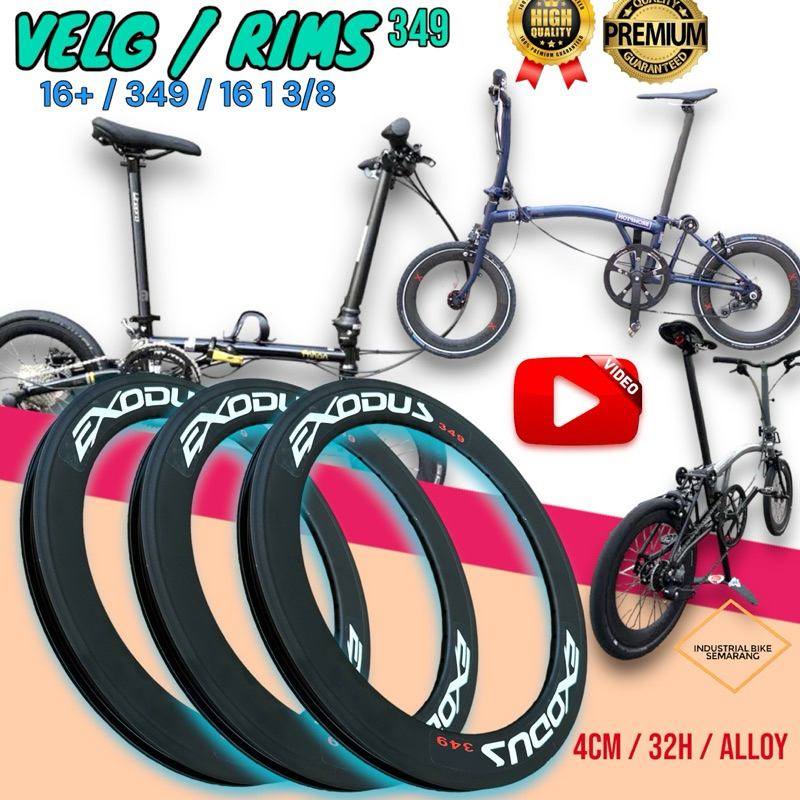 Jual (( EXODUS 349 / 32H / 4CM )) Velg 16 x 1 3/8 Rim Sepeda Lipat Rims ...