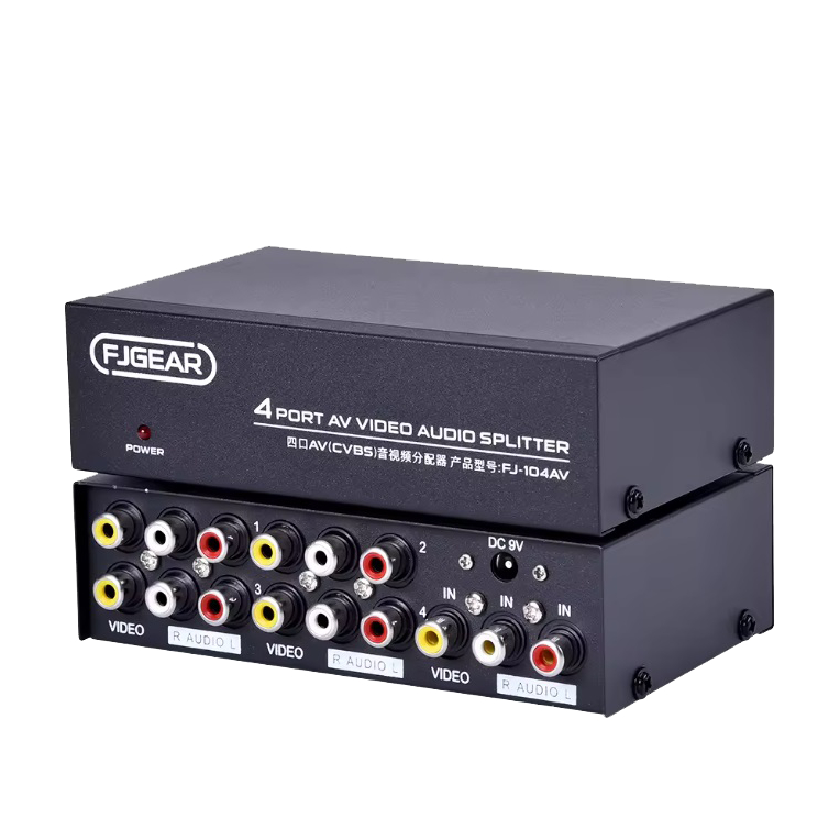 Jual RCA AV Splitter 4port / Audio Video Spliter 4 Port - 1-4 Port / 4 ...