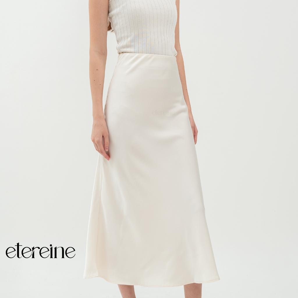 ETEREINE Rok Satin Reine 90CM Satin Long Skirt Rok Satin Panjang S Sampai 3XL