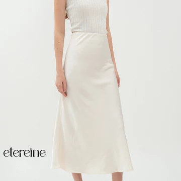 ETEREINE Rok Satin Reine 90CM Satin Long Skirt Rok Satin Panjang S Sampai 3XL