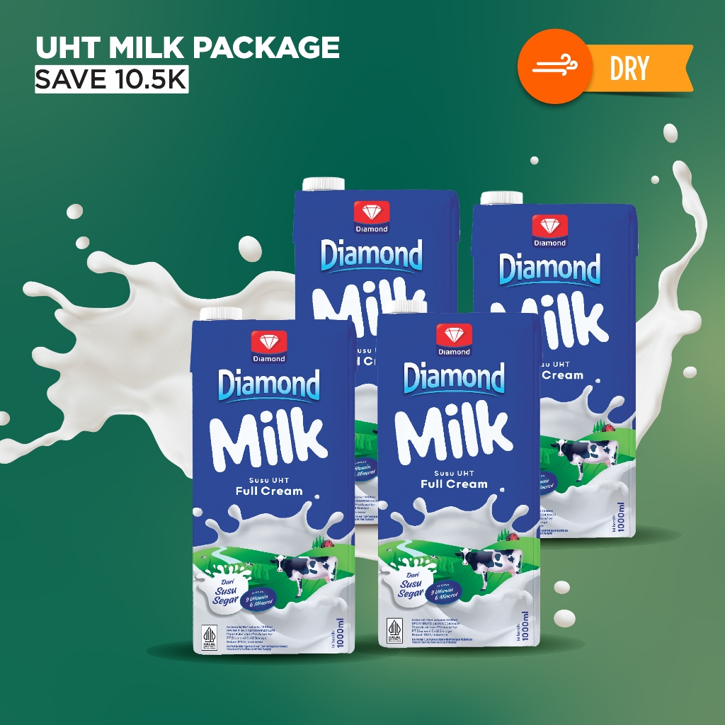 Jual PROMO DIAMOND UHT MILK FULL CREAM 1 LT | Shopee Indonesia