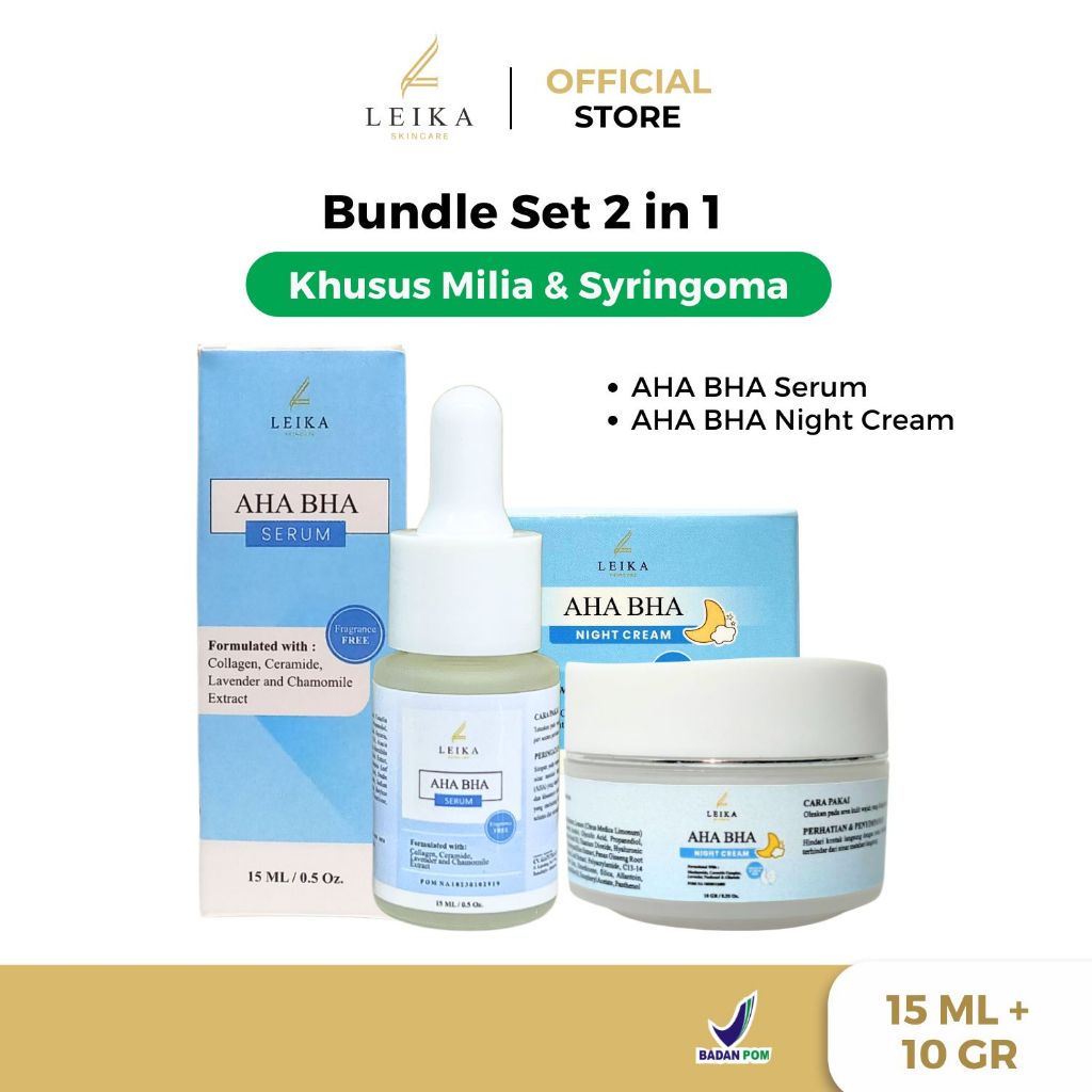 Jual Leika Skincare 2 in 1 AHA BHA Serum & AHA BHA Night Cream Resmi ...