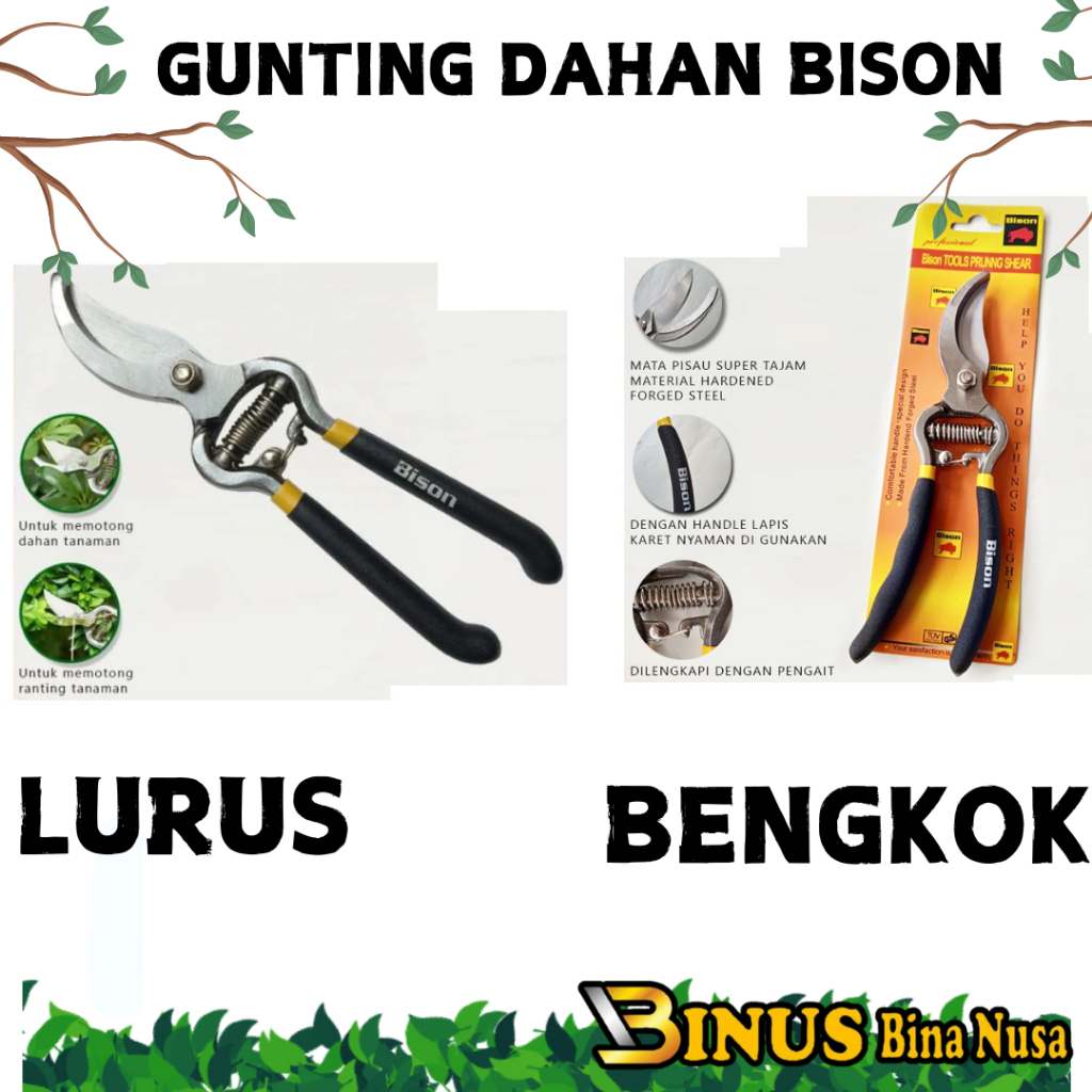 Jual gunting dahan bison / gunting stek / pruning / gunting ranting ...